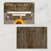 Rustieke Schuur Hout Zonnebloem Huwelijk RSVP Kaar Notitiekaartje (Voorkant / Achterkant)