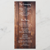 Rustieke schuur hout zonnebloem land bruiloft prog programmakaart (Achterkant)