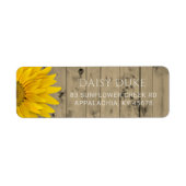 Rustieke schuur hout zonnebloem land chic etiket (Voorkant)