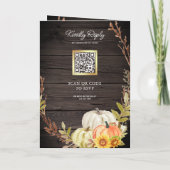 Rustieke Schuur Hout Zonnebloem Pompoen QR Code Tr (Achterkant)