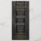 Rustieke schuur hout zonnebloemen bruiloft program programmakaart (Achterkant)