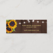 Rustieke schuur hout zonnebloemen bruiloft website mini visitekaartje (Voorkant)