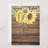 Rustieke schuur hout Zonnebloemen Deckle Edge Brui Kaart (Achterkant)