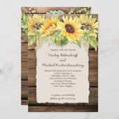 Rustieke schuur hout Zonnebloemen Deckle Edge Brui Kaart (Voorkant / Achterkant)