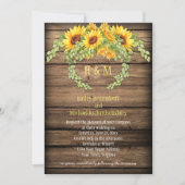 Rustieke schuur hout zonnebloemen krans gewei brui kaart (Voorkant)