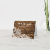 Rustieke schuur houten en kant bedankkaart (Voorkant)