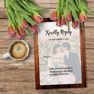 Rustieke schuur houten foto landelijk RSVP Kaart