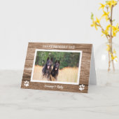 Rustieke schuur houten hond papa foto Vaderdag Kaart (Gele Bloem)