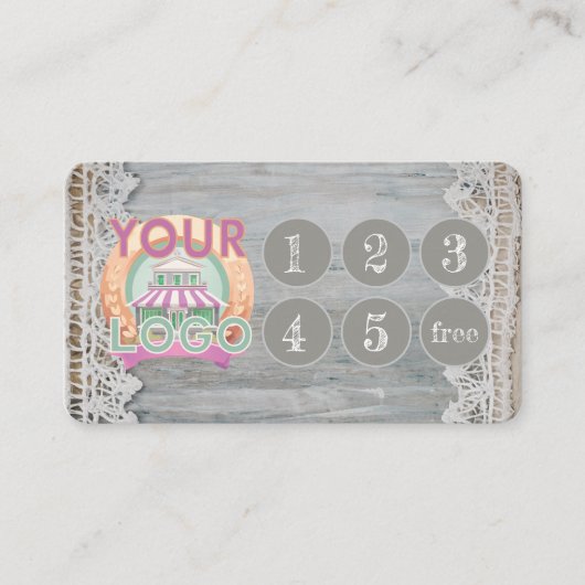 Rustieke schuur houten kant Boho boetiek ambachtel Klantenkaartje (Voorkant)