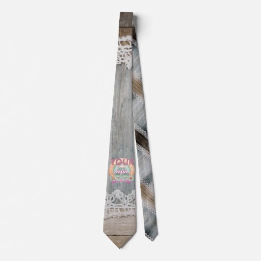 Rustieke Schuur Houten Kant Boho Chic Kantoor Werk Stropdas (Voorkant)