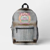 Rustieke schuur houten kant Boho Chic kantoorwerkr Bedrukte Rugzak (Voorkant)