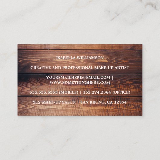 Rustieke Schuur Houten Kant en String Lights Visitekaartje (Achterkant)