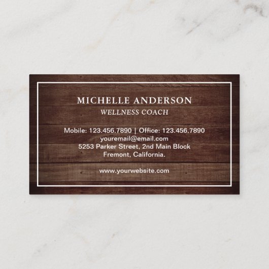  rustieke schuur houten libel visitekaartje (Achterkant)