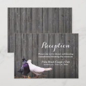 Rustieke Schuur Houten Liefde Vogels Trouwreceptie Informatiekaartje (Voorkant / Achterkant)