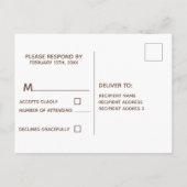 Rustieke schuur houten roos bloemige trouw-RSVP Uitnodiging Briefkaart (Achterkant)