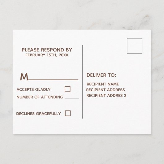 Rustieke schuur houten roos bloemige trouw-RSVP Uitnodiging Briefkaart (Achterkant)