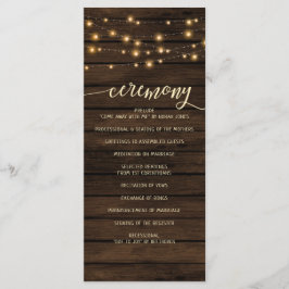 Rustieke schuur Houten String verlichting Trouwpro Programmakaart