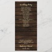 Rustieke schuur Houten String verlichting Trouwpro Programmakaart (Achterkant)