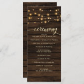 Rustieke schuur Houten String verlichting Trouwpro Programmakaart (Voorkant / Achterkant)