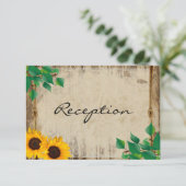 Rustieke Schuur Houten Zonnebloem Bruiloft - Ontva Kaart (Staand voorkant)
