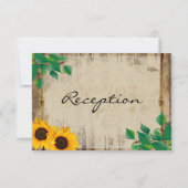 Rustieke Schuur Houten Zonnebloem Trouw - Ontvangs Kaart (Voorkant)