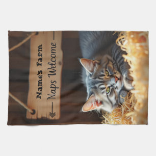 Rustieke Schuur Kat Boerderij Keuken Handdoek