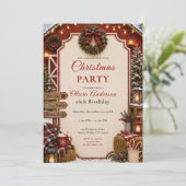 Rustieke schuur Kerst zestien Kaart (Staand voorkant)