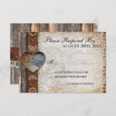 Rustieke schuur land bruiloft RSVP (Voorkant / Achterkant)