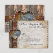 Rustieke schuur land bruiloft RSVP Kaartje (Voorkant / Achterkant)