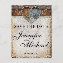 Rustieke Schuur Land Bruiloft Save the Date Kaart