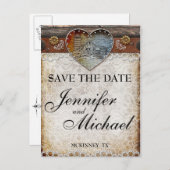 Rustieke Schuur Land Bruiloft Save the Date Kaart (Voorkant / Achterkant)