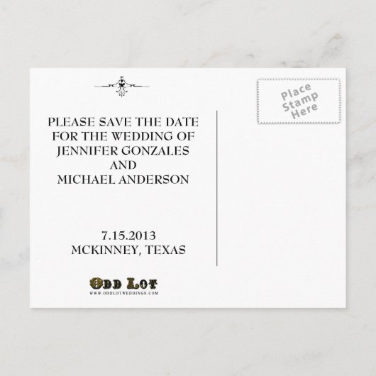 Rustieke Schuur Land Bruiloft Save the Date Kaart (Achterkant)