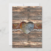 rustieke schuur land bruiloft uitnodiging (Achterkant)