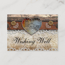 Rustieke Schuur Land Bruiloft Wishing Well Kaarten
