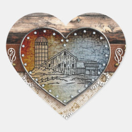 Rustieke Schuur Land Hart Sticker