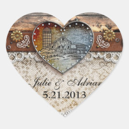 Rustieke Schuur Land Hart Sticker