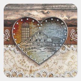 Rustieke Schuur Land Hart Sticker