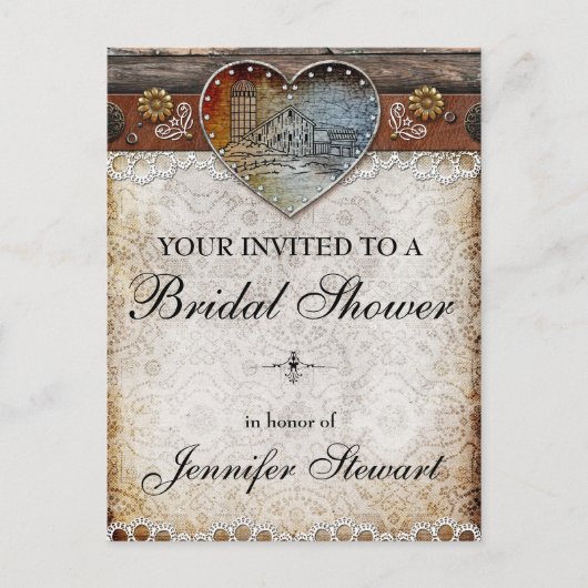 Rustieke Schuur Land Vrijgezellenfeest Briefkaart (Voorkant)