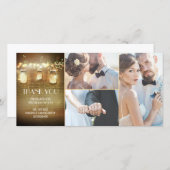 Rustieke schuur lichten Mason Jar bruiloft dank u Bedankkaart (Voorkant / Achterkant)