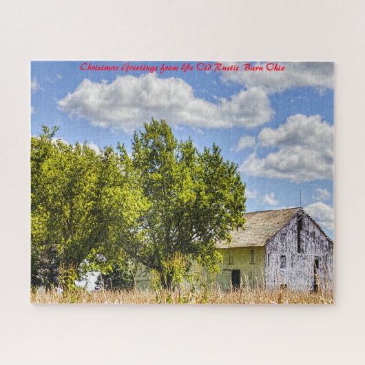 Rustieke Schuur Ohio.Kerstgroeten Legpuzzel (Horizontaal)