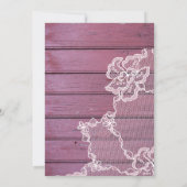 Rustieke schuur Paarse houten String Lights & Lace Save The Date (Achterkant)