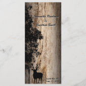 Rustieke Schuur Raad Herten & Boom Wedding Program Programmakaart (Voorkant)