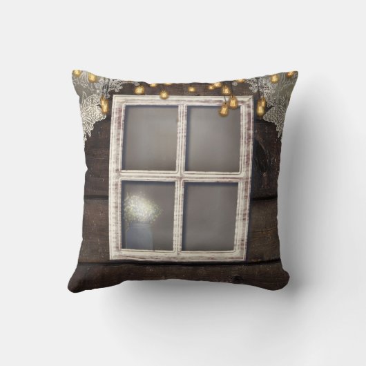 Rustieke schuur raam kant romantische elegante boe kussen (Achterkant)