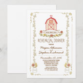 Rustieke schuur repetitie diner uitnodigingen (Voorkant / Achterkant)