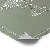 Rustieke schuur Sage Green Fall Bruiloft Welkom Poster (Hoek)