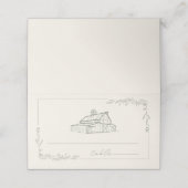 Rustieke schuur Sage Groen Boerderij Herfst Bruilo Plaatskaartje (Buitenkant ongevouwen)