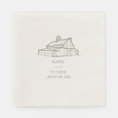 Rustieke schuur Sage Groene bruiloft Servet (Voorkant)