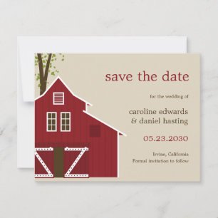 Rustieke schuur save the date kaart