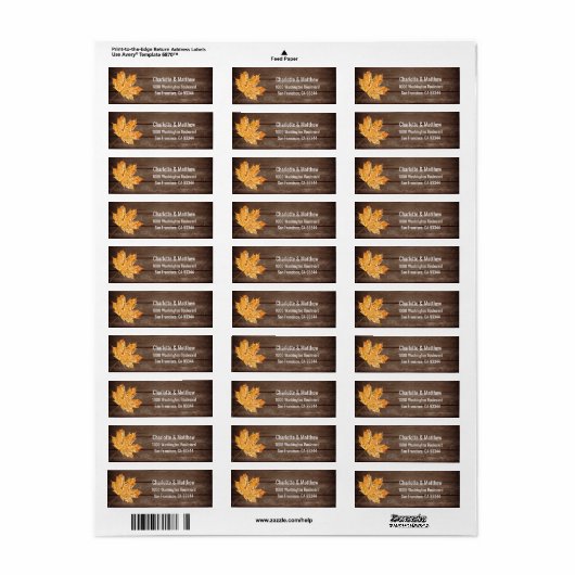 Rustieke schuur Sinaasappel bladeren bruiloft reto Etiket (Full Sheet)