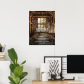 Rustieke schuur slingerlichten trouw welkom bord poster (Thuiskantoor)